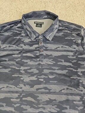 Kyodan Golf Polo Men's Black and Light Gray Camo Performance Polo Shirt Medium
